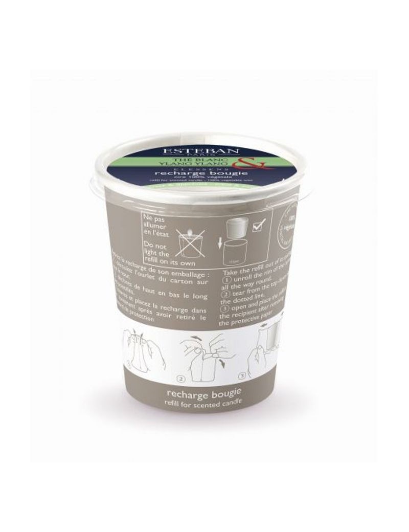 Recharge pour bougie parfumée 170g Thé blanc Ylang Ylang - Esteban