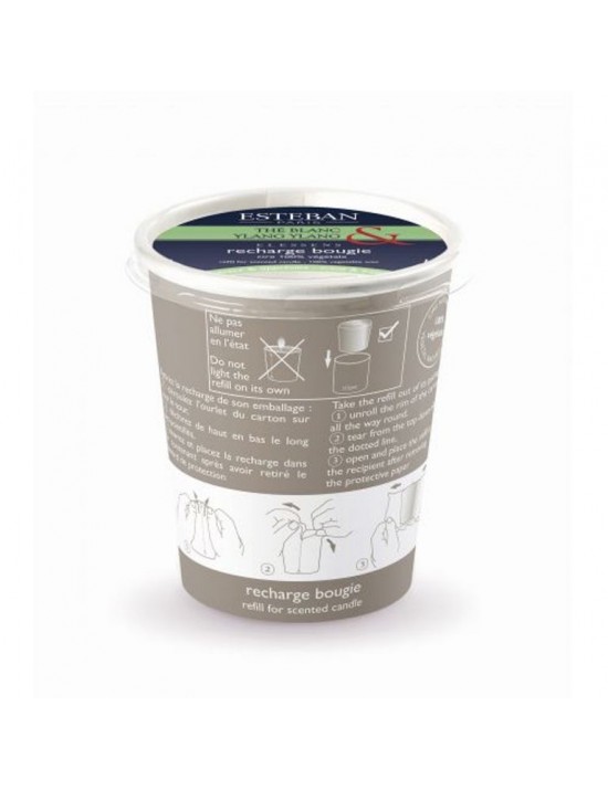 Recharge pour bougie parfumée 170g Thé blanc Ylang Ylang - Esteban