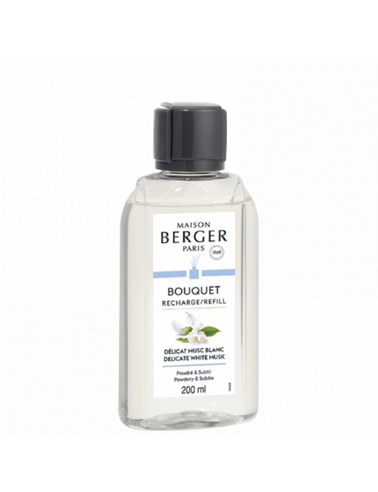 Recharge pour bouquet parfumé Délicat musc blanc 200ml - Maison Berger