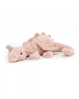 Peluche dragon rose 7x26cm...