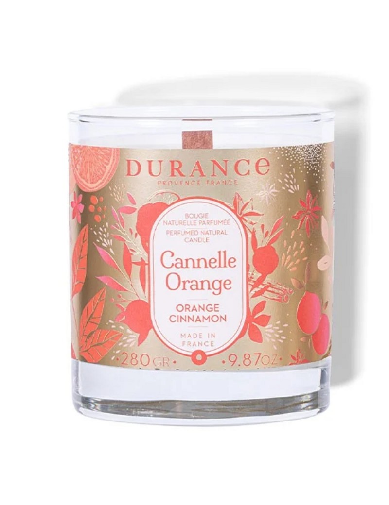 Bougie naturelle parfumée Cannelle Orange 280g - Durance