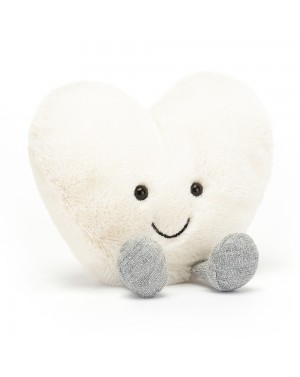 PELUCHE COEUR BLANC