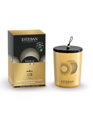Bougie déco parfumée et rechargeable Vanille d'or 180g - Esteban