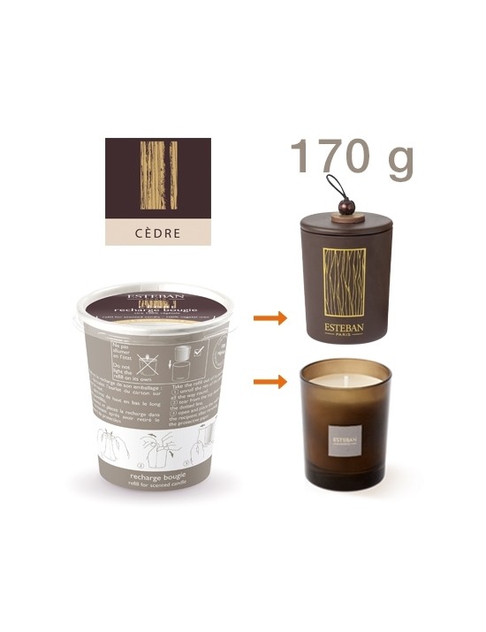 Recharge pour bougie parfumée Cèdre - Esteban