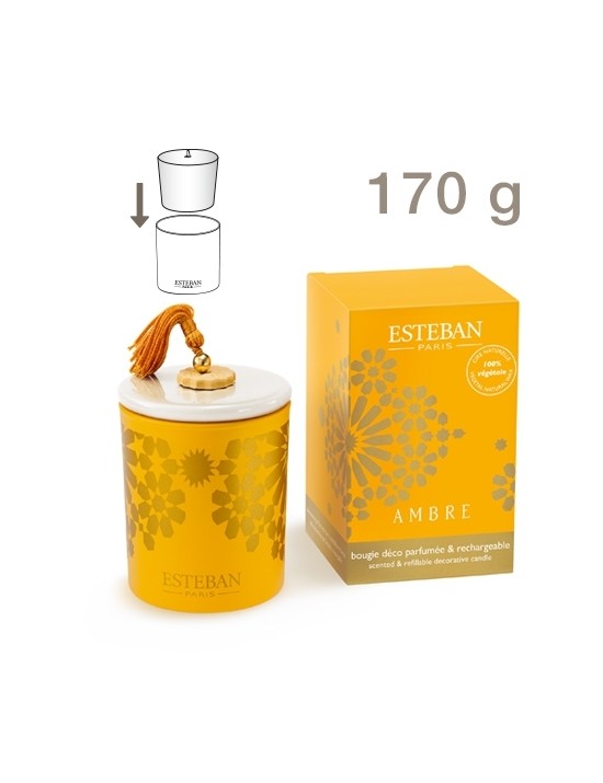 Bougie déco rechargeable Ambre - Esteban