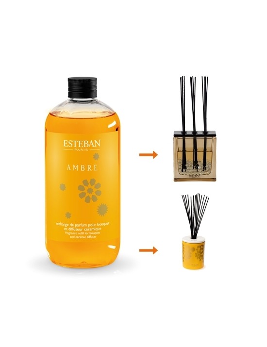 Recharge pour bouquet parfumé 500ml Ambre - Esteban