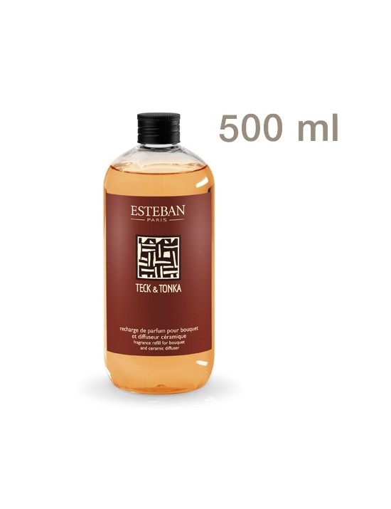Recharge pour bouquet parfumé 500ml Teck  et  Tonka - Esteban