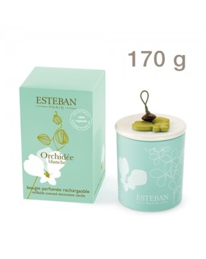 Bougie déco parfumée rechargeable Orchidée blanche - Esteban
