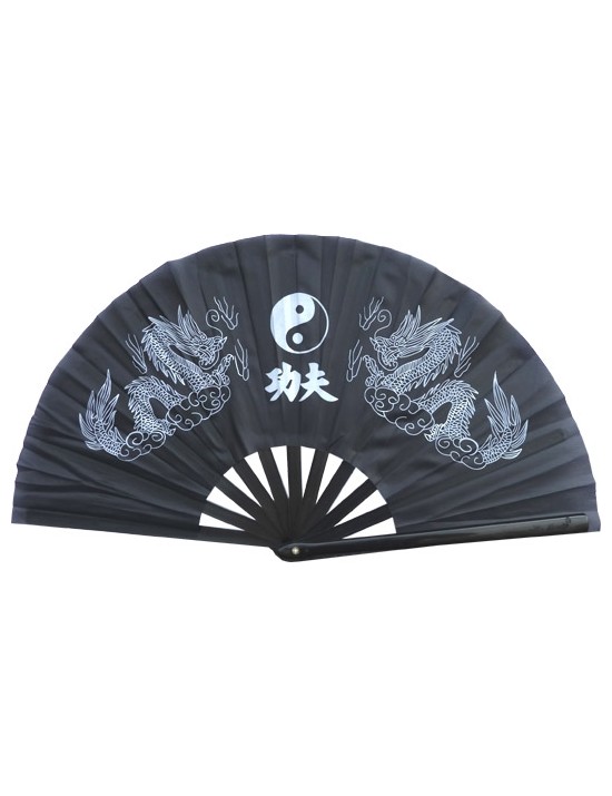 Eventail Tai-Chi ying-yang dragon