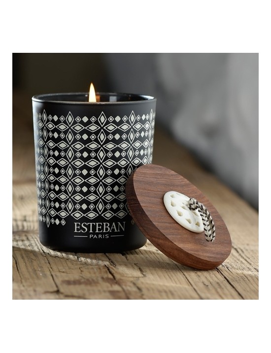 Bougie déco parfumée rechargeable Teck  et  Tonka - Esteban