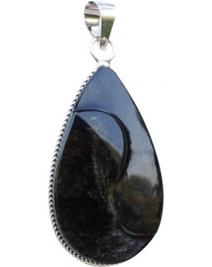 Pendentif Ying-Yang Obsidienne argentée