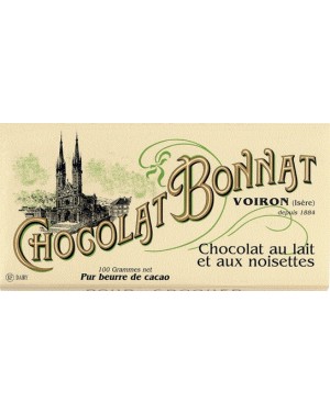 Tablette de chocolat Lait Noisettes 100gr - Bonnat