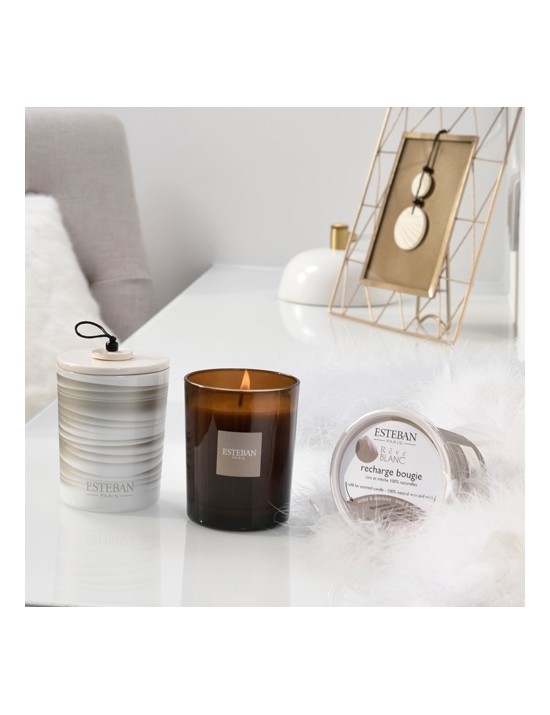 Bougie déco parfumée rechargeable Rêve blanc - Esteban
