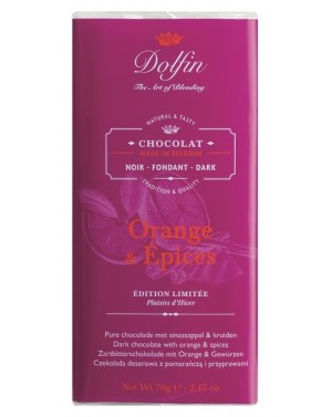 Tablette de chocolat noir orange  et  épices - Dolfin