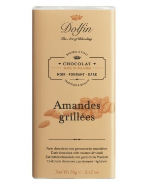 Tablette de chocolat noir 60pourcent  et  amandes grillées - Dolfin