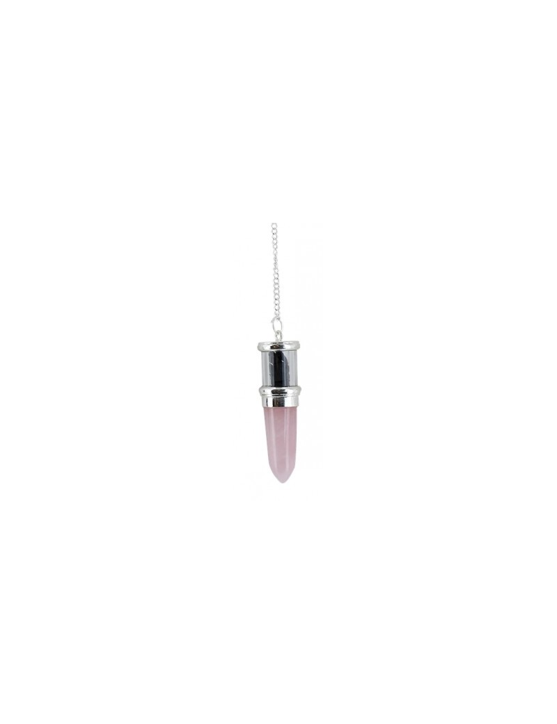 Pendule pointe Quartz rose remplissage Schungite