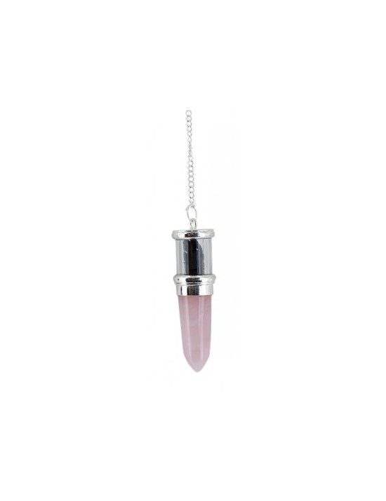 Pendule pointe Quartz rose remplissage Schungite