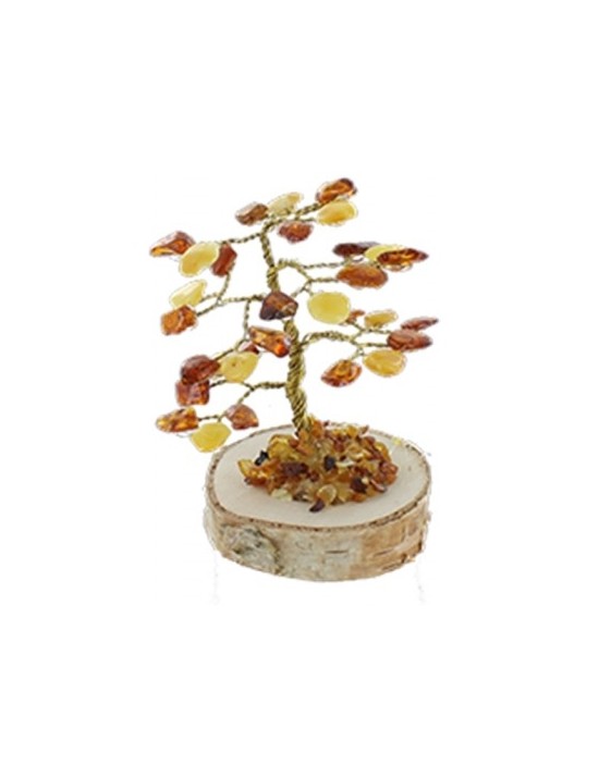 Arbre du bonheur Ambre mixte 8 cm - 32 pierres