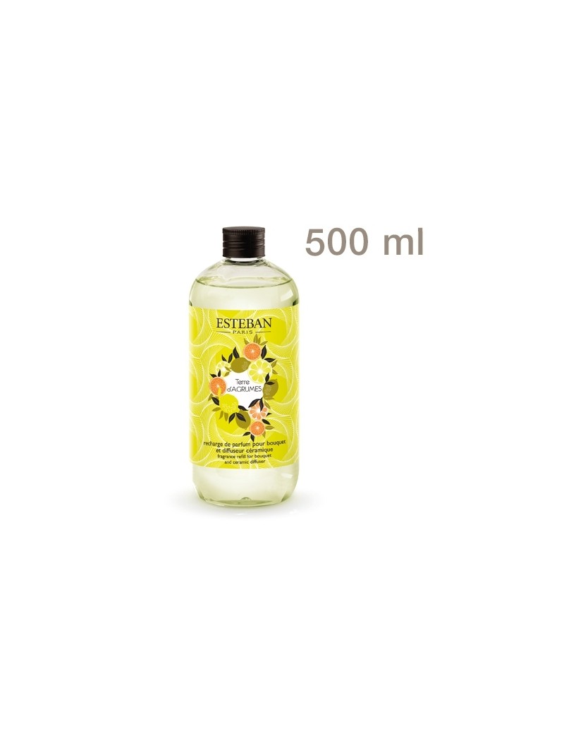 Recharge pour bouquet parfumé Terre d'agrumes 500ml - Esteban