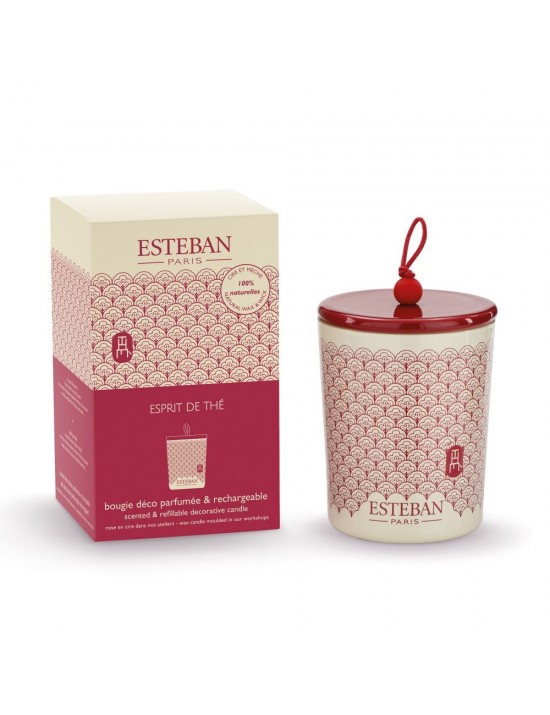 Bougie déco parfumée rechargeable Esprit de thé - Esteban